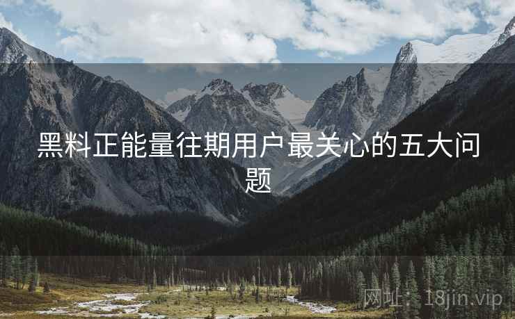 黑料正能量往期用户最关心的五大问题