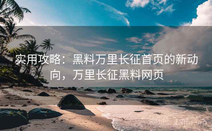 实用攻略：黑料万里长征首页的新动向，万里长征黑料网页