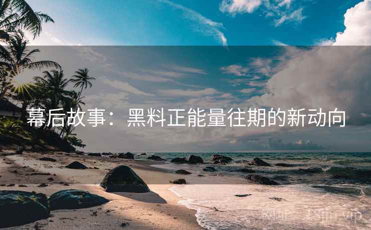 幕后故事：黑料正能量往期的新动向