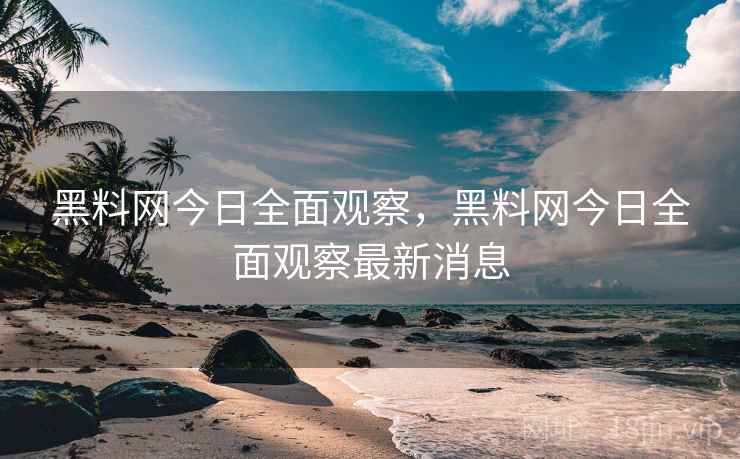 黑料网今日全面观察，黑料网今日全面观察最新消息
